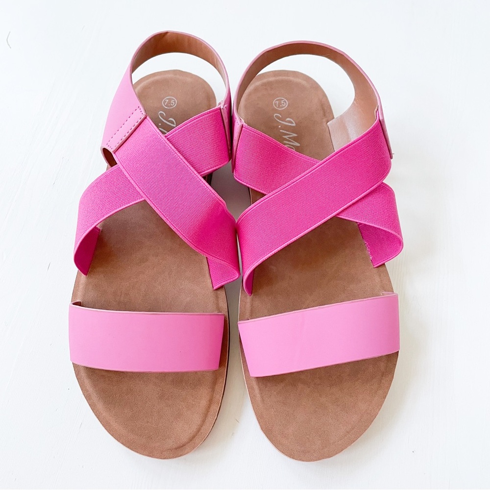 J. Mark Fuchsia Elastic Strap Sandals Form-901 NEW
